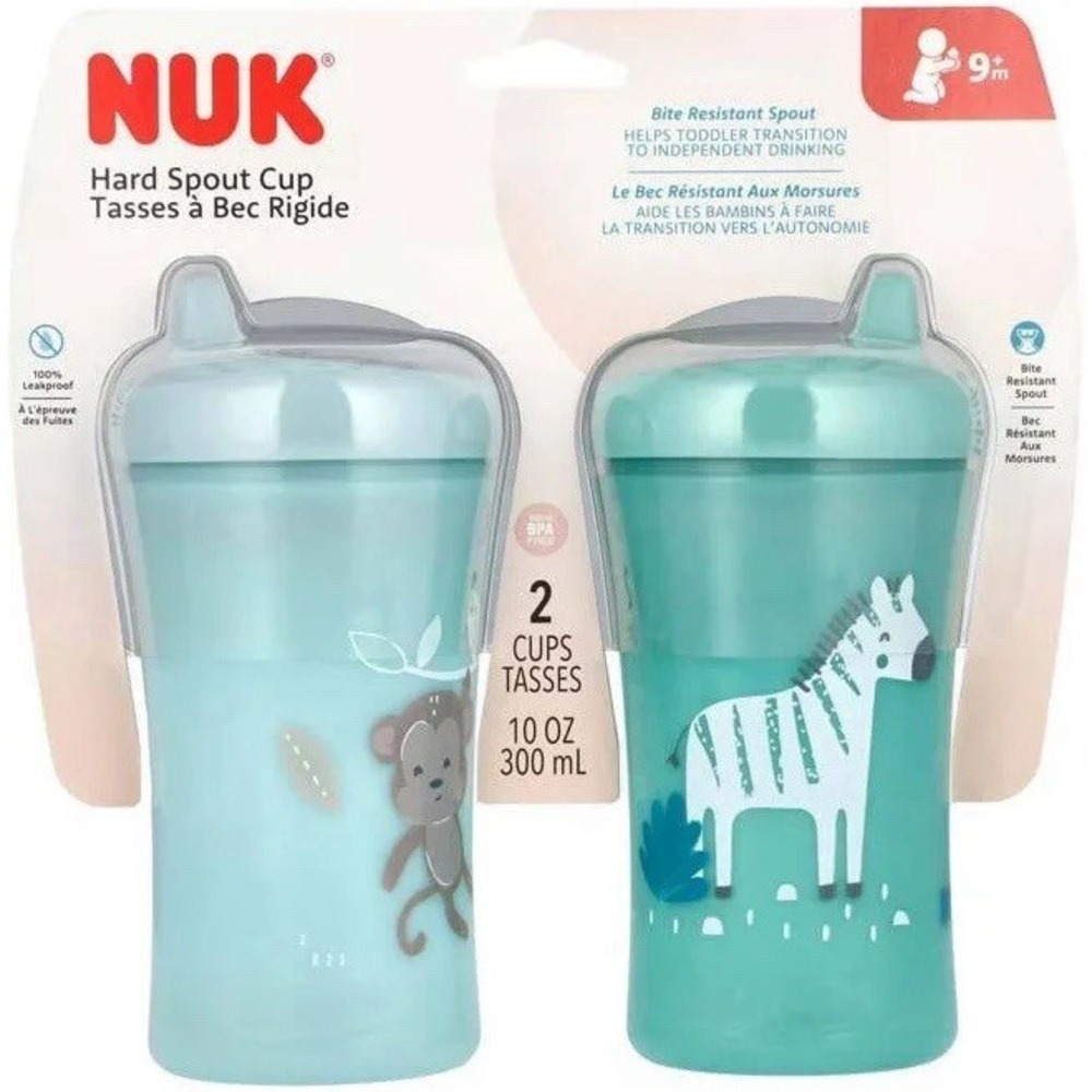 NUK 2‎ Hard Spout Sippy Cups 10 oz. NIP